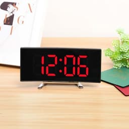 Đồng hồ để bàn LED 3D 7 inch, đồng hồ báo thức với màn hình cong gương sang trọng, hiện đại. 2