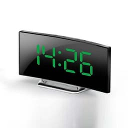Đồng hồ để bàn LED 3D 7 inch, đồng hồ báo thức với màn hình cong gương sang trọng, hiện đại. 8