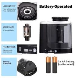 Bút chì tự động mài bút chì đen với các tính năng tự động làm việc dừng tự động loại bỏ ngòi bút gãy mài sắc trong vài giây 2