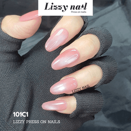 Lizzy Nail 101 | Nailbox Móng Úp Mắt Mèo Hồng  | Set 10 Móng Giả Press On Nails Dự Tiệc, Đám Cưới, Kỷ Yếu 1