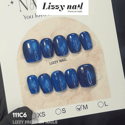 Lizzy Nail 111 | Nailbox Móng Úp Mắt Mèo Đại Dương Xanh | Set 10 Móng Giả Press On Nails Dự Tiệc, Đám Cưới, Kỷ Yếu 6