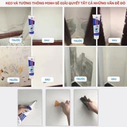 Trám vết nứt khe hở tường, keo vá tường làm trắng sáng - kèm bộ dụng cụ miễn phí 6