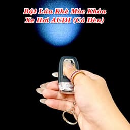 HCM Bật Lửa Khè Xài Gas Móc Khóa Xe Hơi Audi Có Đèn Pin 3