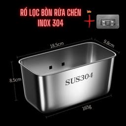 Khay lọc rác bồn rửa chén và khay ráo nước trái cây đa năng Inox 304 cao cấp 7