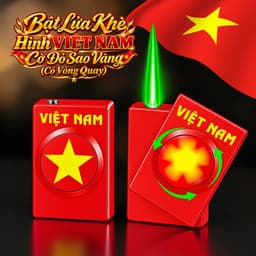 HCM Bật Lửa Khè Xài Gas Hình Cờ Việt Nam Có Vòng Quay 2