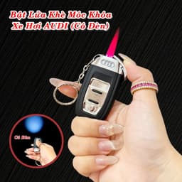 HCM Bật Lửa Khè Xài Gas Móc Khóa Xe Hơi Audi Có Đèn Pin 1