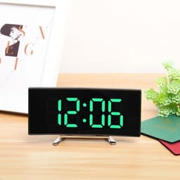 Đồng hồ để bàn LED 3D 7 inch, đồng hồ báo thức với màn hình cong gương sang trọng, hiện đại. 3