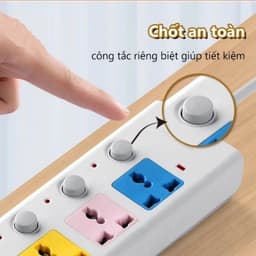 Ổ cắm điện USB đa năng cao cấp, chống giật, 2 cổng USB an toàn, công suất 2500W ,chiều dài 3m tiện lợi cho gia đình,VP 4