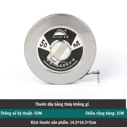 Thước cuộn 50M inox 304 cao cấp, chống gỉ, bền bỉ và chính xác, lý tưởng cho công việc xây dựng và đo đạc 4