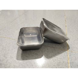 hộp Inox 2200ML, 1500ML nắp đậy, khay thực phẩm chống mùi cho tủ lạnh 1