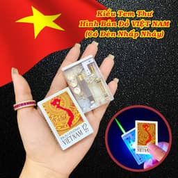 HCM Bật Lửa Khè Xài Gas Chủ Đề Việt Nam Lộ Thiên Có Đèn Led Nhấp Nháy Đẹp Lạ 3