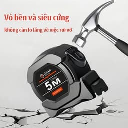 Thước dây 5M đo cung gấp 3 lần có thể kéo dài tới 3M mà không bị gãy, hiển thị màu xanh lá cây. 6