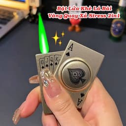 HCM Bật Lửa Khè Xài Gas Hình Lá Bài Trượt Có Vòng Quay 4
