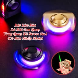 HCM Bật Lửa Khè Xài Gas Hình Lá Bài Vòng Quay Có Đèn Led Nhấp Nháy 4