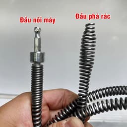 Dây liên dài 5m - 10m với đầu lò xo thông tắc và đầu gắn máy khoan tay quay 2