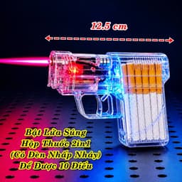 [HCM] Bật Lửa Khè Xài Gas Hình Sung Hộp Thuốc 2in1 Có Đèn Nhấp Nháy 12.5cm 5