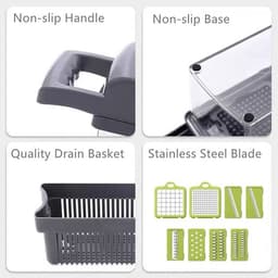 Dụng cụ cắt rau củ đa năng có nắp, hộp dao tích hợp tiện lợi cho món ăn hạt lựu hoàn hảo 2