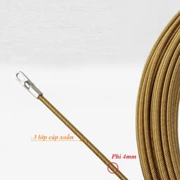 Dây mồi luồn cáp điện lò xo vàng 4mm, ống gen điện, chiều dài từ 5M đến 15M. 1
