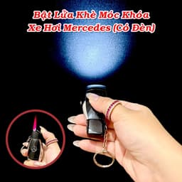 HCM Bật Lửa Khè Xài Gas Móc Khóa Xe Hơi Mercedes Có Đèn Pin 3