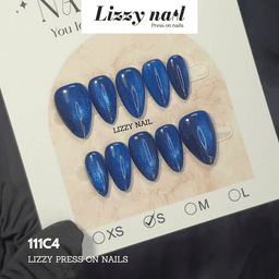 Lizzy Nail 111 | Nailbox Móng Úp Mắt Mèo Đại Dương Xanh | Set 10 Móng Giả Press On Nails Dự Tiệc, Đám Cưới, Kỷ Yếu 4