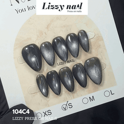 Lizzy Nail 104 | Nailbox Móng Úp Mắt Mèo Đen | Set 10 Móng Giả Press On Nails Dự Tiệc, Đám Cưới, Kỷ Yếu 5