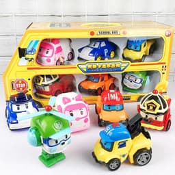 Hộp lớn 6 xe Poli biến hình dễ thương - Hoạt hình Poli và những người bạn - Smart Baby 6