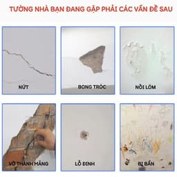 Trám vết nứt khe hở tường, keo vá tường làm trắng sáng - kèm bộ dụng cụ miễn phí 5