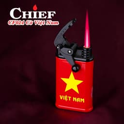 HCM Bật Lửa Khè Chief Xài Gas Búng Tay Đánh Lửa Hình Cờ Việt Nam 2
