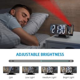 Đồng hồ LED chiếu thời gian 12:08 với góc chiếu rõ ràng điều chỉnh được. 6