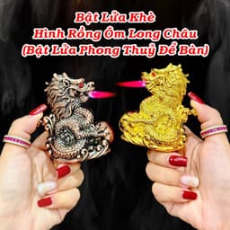 [HCM] Bật Lửa Gas Khè Hình Con Rồng Ôm Long Châu 1