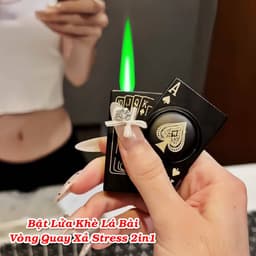 HCM Bật Lửa Khè Xài Gas Hình Lá Bài Trượt Có Vòng Quay 3