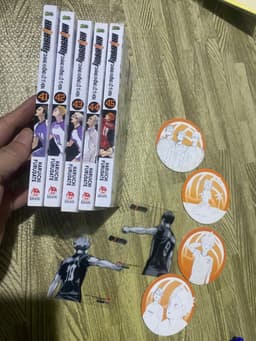 (+post) Bộ 5q vở Haikyu Chàng khổng lồ tí hon tập 41-45 kèm phụ kiện + post 1
