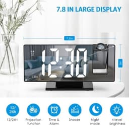 Đồng hồ LED chiếu thời gian 12:08 với góc chiếu rõ ràng điều chỉnh được. 3