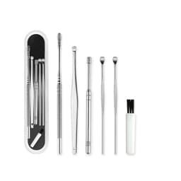 Bộ dụng cụ chăm sóc da bằng gỗ và kim loại trong hộp gỗ sang trọng. 6