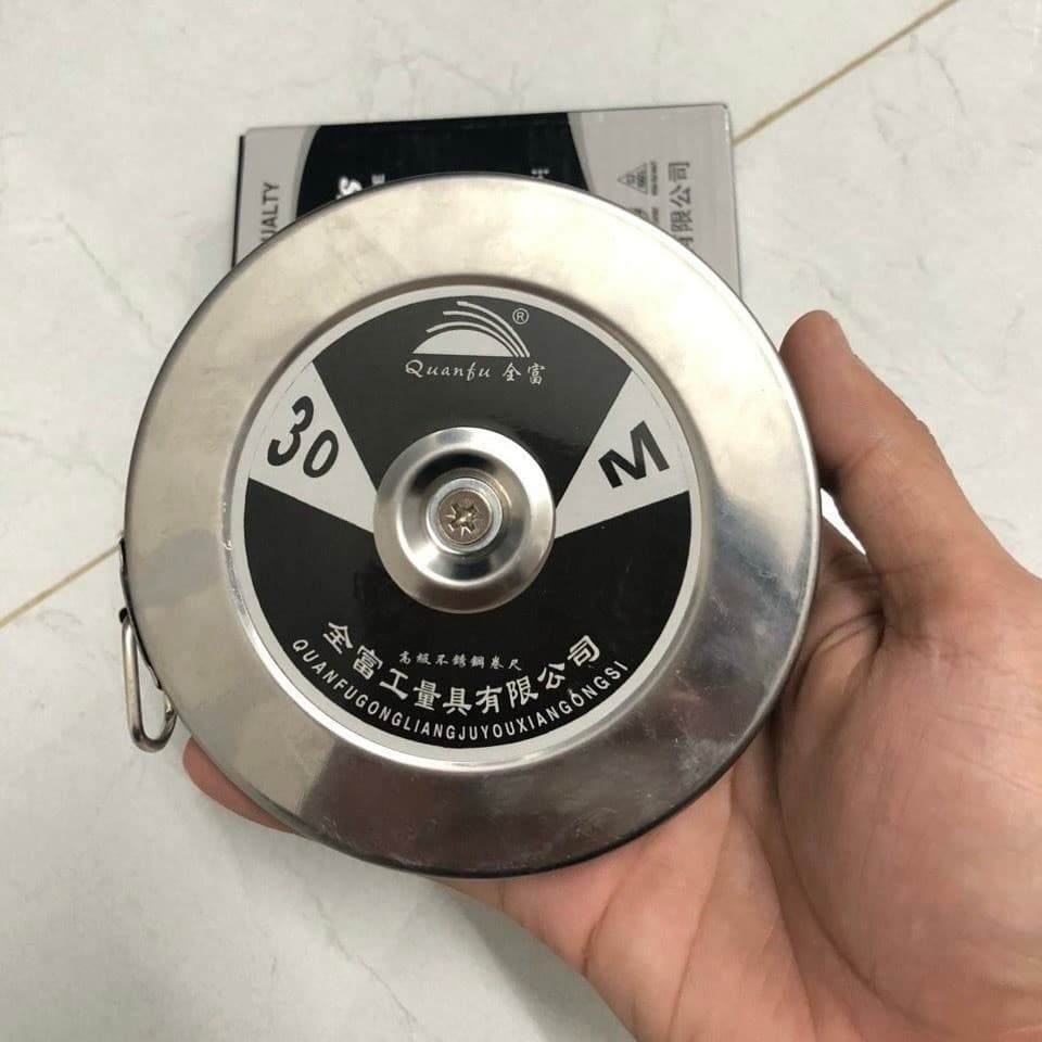 Thước cuộn 50M inox 304 cao cấp, chống gỉ, bền bỉ và chính xác, lý tưởng cho công việc xây dựng và đo đạc
