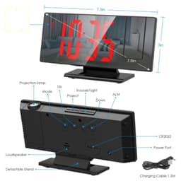 Đồng hồ LED chiếu thời gian 12:08 với góc chiếu rõ ràng điều chỉnh được. 5