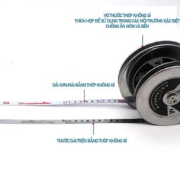 Thước cuộn 50M inox 304 cao cấp, chống gỉ, bền bỉ và chính xác, lý tưởng cho công việc xây dựng và đo đạc 3