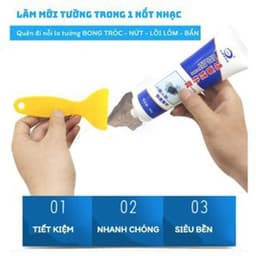 Trám vết nứt khe hở tường, keo vá tường làm trắng sáng - kèm bộ dụng cụ miễn phí 8