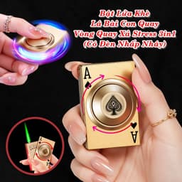 HCM Bật Lửa Khè Xài Gas Hình Lá Bài Vòng Quay Có Đèn Led Nhấp Nháy 6