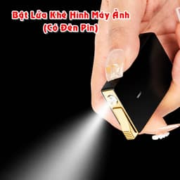 HCM Bật Lửa Khè Xài Gas Hình Máy Ảnh KTS Có Đèn Pin 6