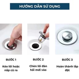 Nút nhấn bồn rửa mặt với thiết kế hiện đại và tiện lợi. 2
