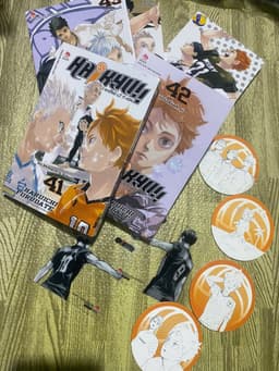 (+post) Bộ 5q vở Haikyu Chàng khổng lồ tí hon tập 41-45 kèm phụ kiện + post 3