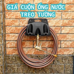 Giá cuộn ống nước treo tường màu đen. Thiết kế chống nước, phù hợp cho vườn và sân. 5
