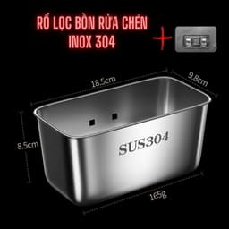 Khay lọc rác bồn rửa chén và khay ráo nước trái cây đa năng Inox 304 cao cấp 2