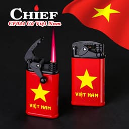 HCM Bật Lửa Khè Chief Xài Gas Búng Tay Đánh Lửa Hình Cờ Việt Nam 3