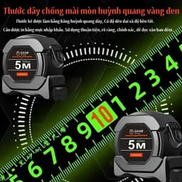 Thước dây 5M đo cung gấp 3 lần có thể kéo dài tới 3M mà không bị gãy, hiển thị màu xanh lá cây. 8