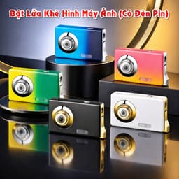 HCM Bật Lửa Khè Xài Gas Hình Máy Ảnh KTS Có Đèn Pin 5