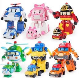 Hộp lớn 6 xe Poli biến hình dễ thương - Hoạt hình Poli và những người bạn - Smart Baby 2