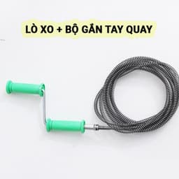 Dây liên dài 5m - 10m với đầu lò xo thông tắc và đầu gắn máy khoan tay quay 5
