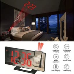 Đồng hồ LED chiếu thời gian 12:08 với góc chiếu rõ ràng điều chỉnh được. 2